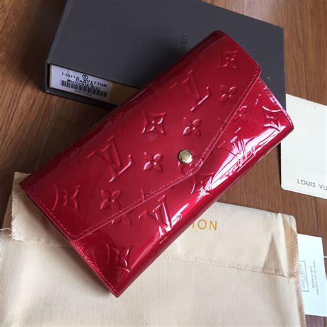 red patent leather louis vuitton wallet embossed monogram|Emilie Wallet .